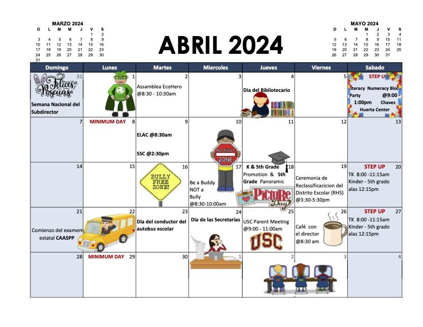  April Calendar Span